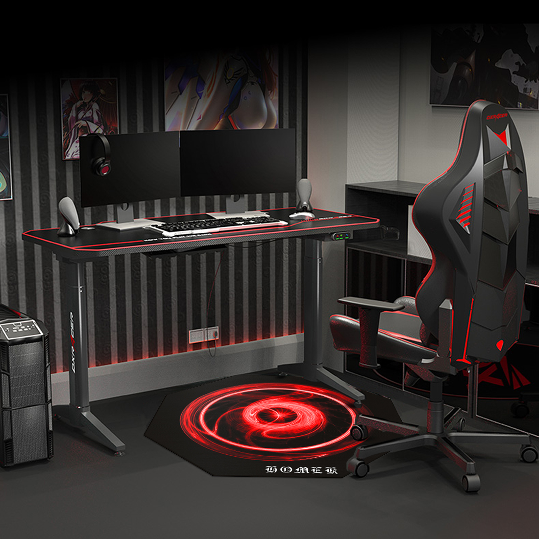 Factory Custom AntiSlip Octagon Esport Gaming Chair Mat Rubber Floor